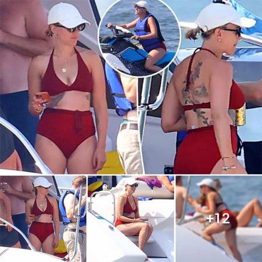 Scarlett Johansson Flaunts Vibrant Tattoos in Ruby Swimsuit, Soaking Up Summer at the Hamptons